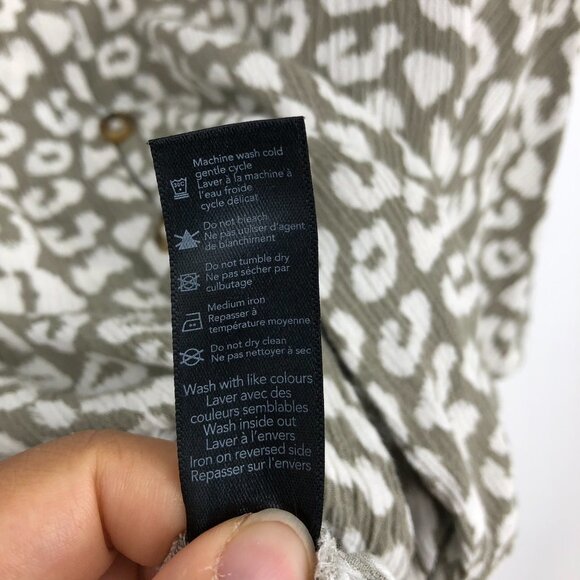 George Women's Grey abstract pattern Button $ Tie Front Dolman Blouse Size XL - Picture 11 of 16